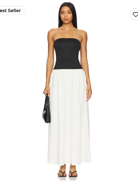 All The Ways Dresses & Skirts - Strapless Two-Tone Maxi Dress in Black and White